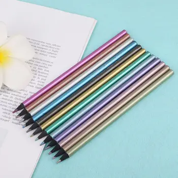 12 бр. метални нетоксични цветни моливи за рисуване, 12 цветни моливи за рисуване на скици