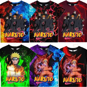 2023 Нова тениска Наруто Breeze за момчета с Сакурой, Какаши, Наруто и Саске - Детска тениска Наруто За момчета, мъжки тениски с 3D принтом
