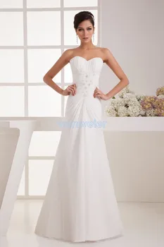 безплатна доставка 2014 вечерни рокли нов дизайн гореща разпродажба на булката рокля на прислужница във индивидуален размер/цвят бяло шифоновое рокля на шаферка