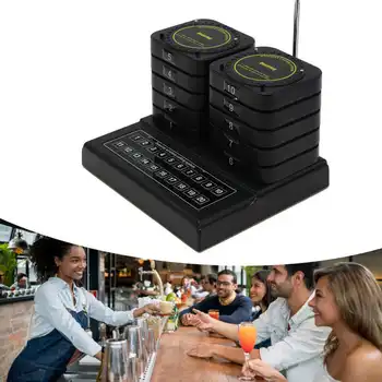 Безжична система за повикване на СУ 669T-S 433,92 Mhz Суап Система гостите на ресторанта с 10 пейджерами 100-240 В