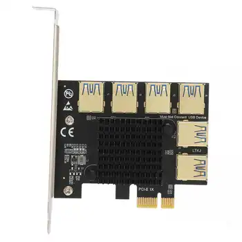 PCI E 1-6 Странично Карта IC Радиатор Позлатен обработка на Black USB3.0 Странично Карта за Dos за Linux за Win