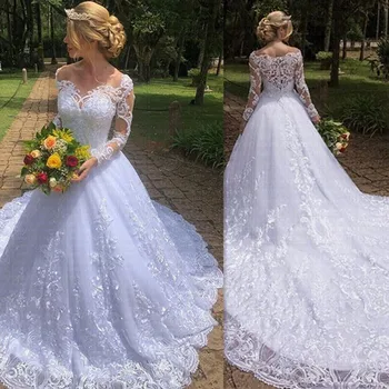 Vestido De Noiva Сватбена рокля от дантела с Добро Качество и дълъг ръкав 2023 с Реалното Изображение Robe De Mariee
