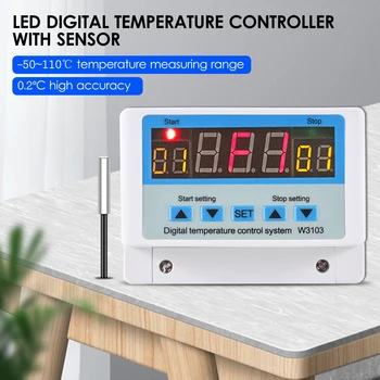10А-30A/DC12V led дигитален регулатор на температурата на Интелектуалния термостат, Система за контрол на температурата на отопление охлаждане със сензор
