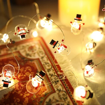 Венец на Дядо Коледа 2 м 20 светодиоди с постоянна ярка светкавица Водоустойчив, батерия за декор Коледно парти Коледен подарък