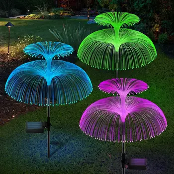 2 Опаковане на слънчева светлина под формата на медуза, на Слънчева светлина в градината, изменяющего цвят слънчев пейзаж осветление, външно непромокаема за двора пътеки