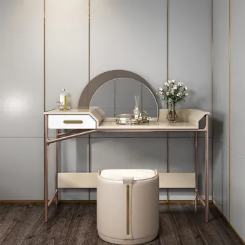 Италиански тоалетка от неръждаема стомана светло тюркоаз лукс, Оцветени в постмодернистский цвят Тоалетка за спалня
