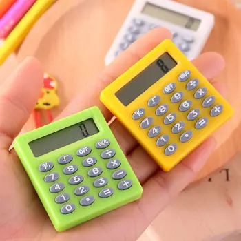 Cartoony джобен мини-калкулатор, джобен калкулатор за монети, батерии, Допълнителни аксесоари за носене Calculadoras Училище офис калкулатор